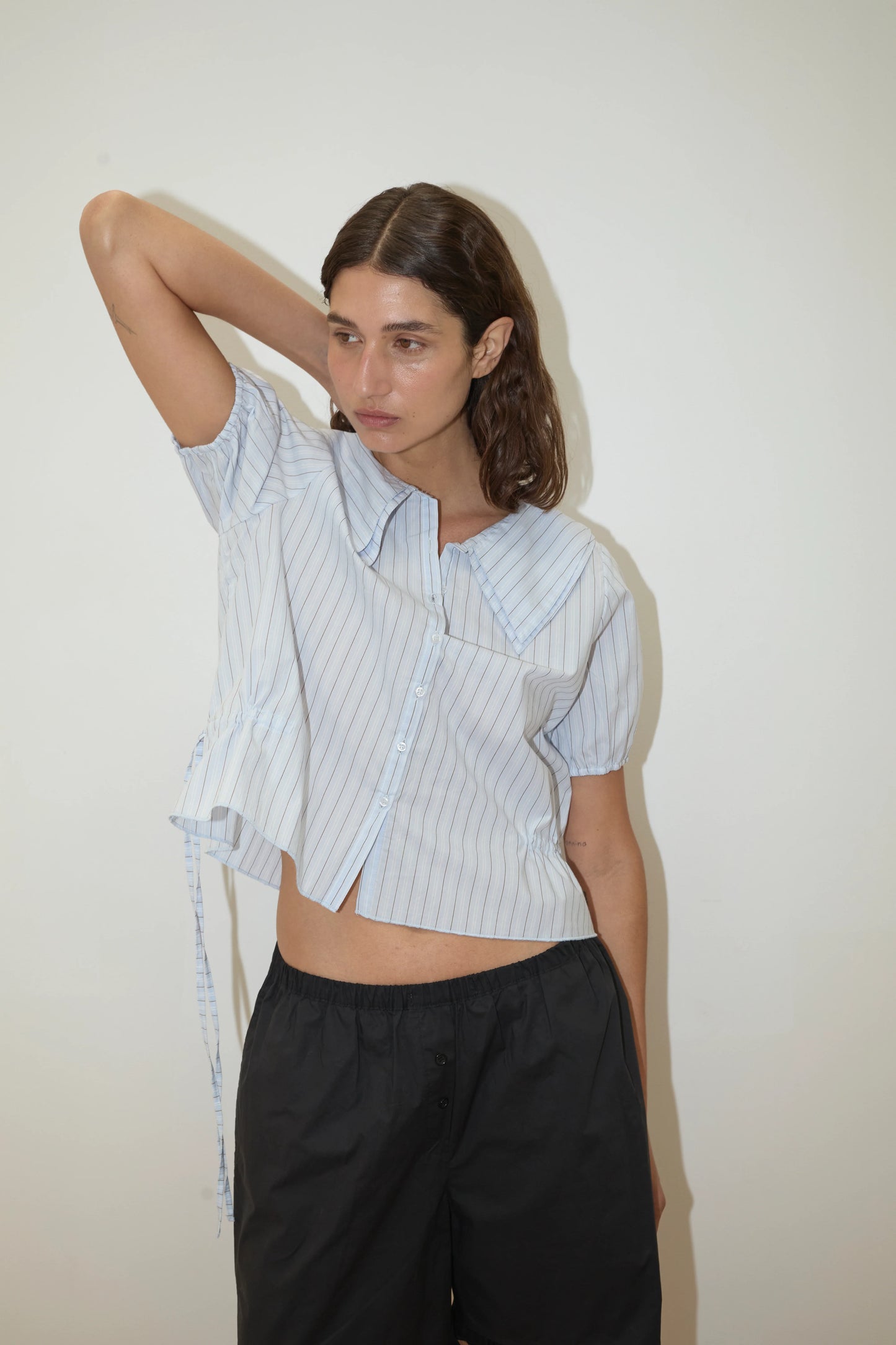 DOUBLE COLLAR SHIRT - MINERAL STRIPE