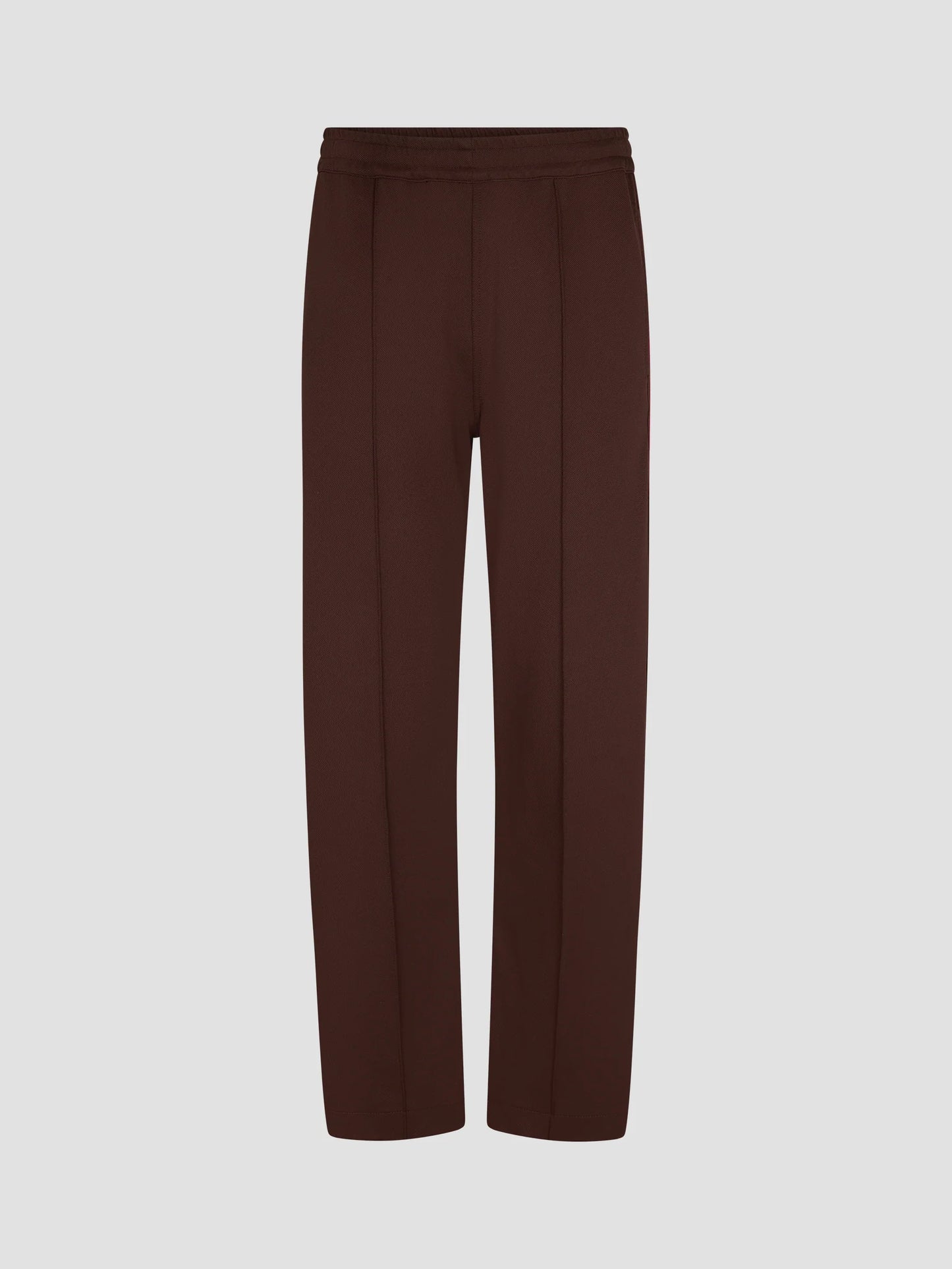 TWILL STRIPE DETAIL PANT - CAROB AND RED