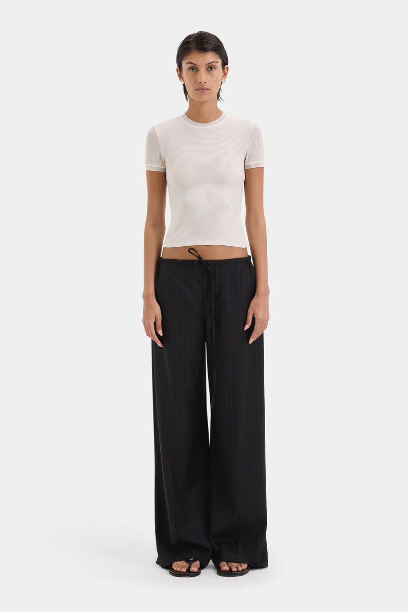 SORRENTINO DRAWSTRING PANT - RED PINSTRIPE