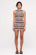 KNIT MINI DRESS - BLACK STRIPE
