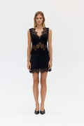 VISIONS LACE MINI DRESS - EBONY
