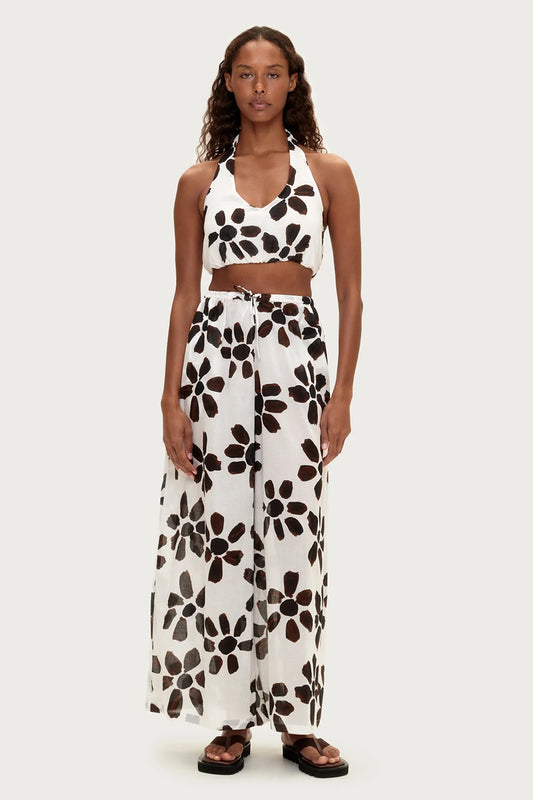 (PRE-ORDER) COTTON HALTER TOP - CHOCOLATE FLOWER