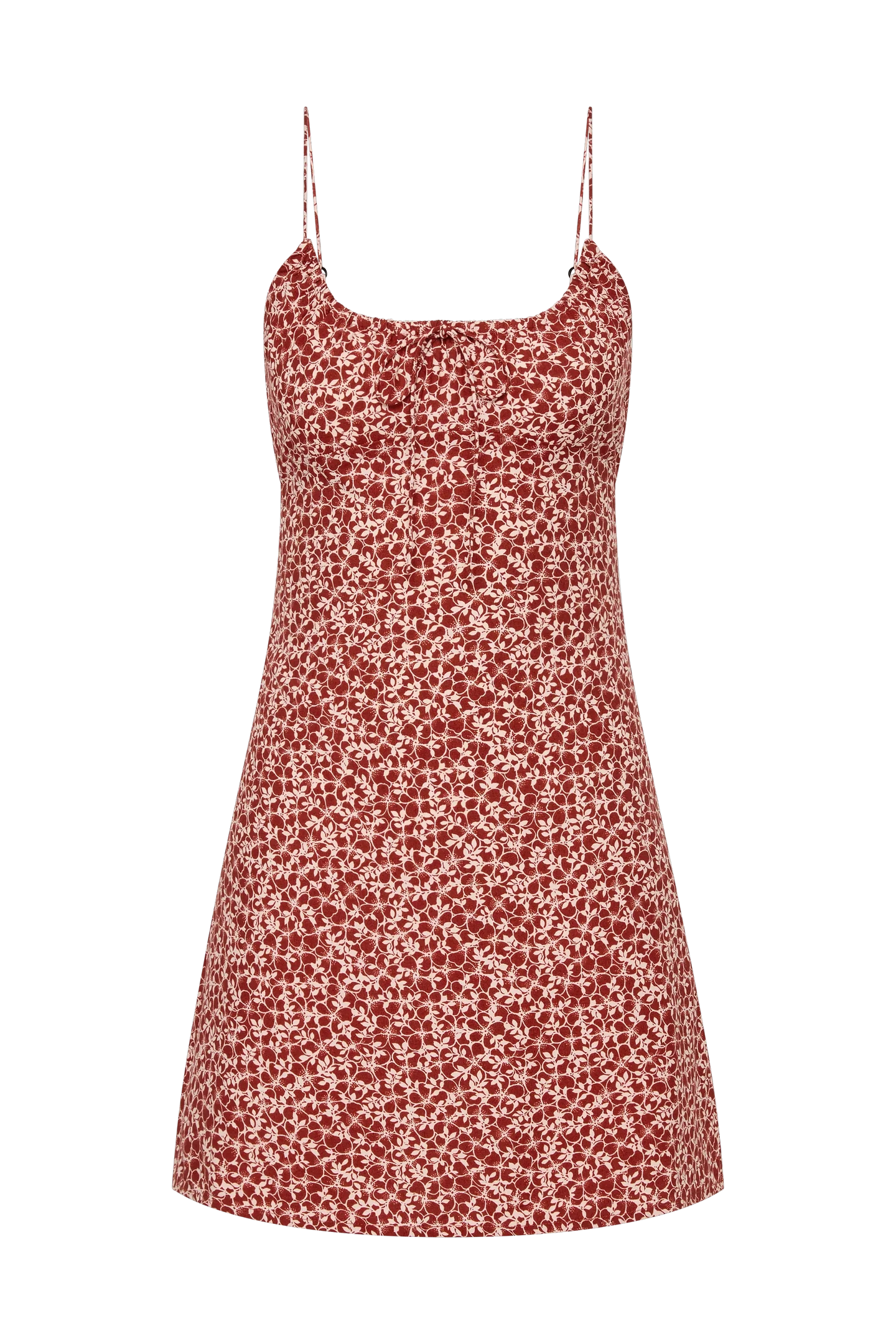 PAU MINI DRESS - PEONY STAMP GARNET