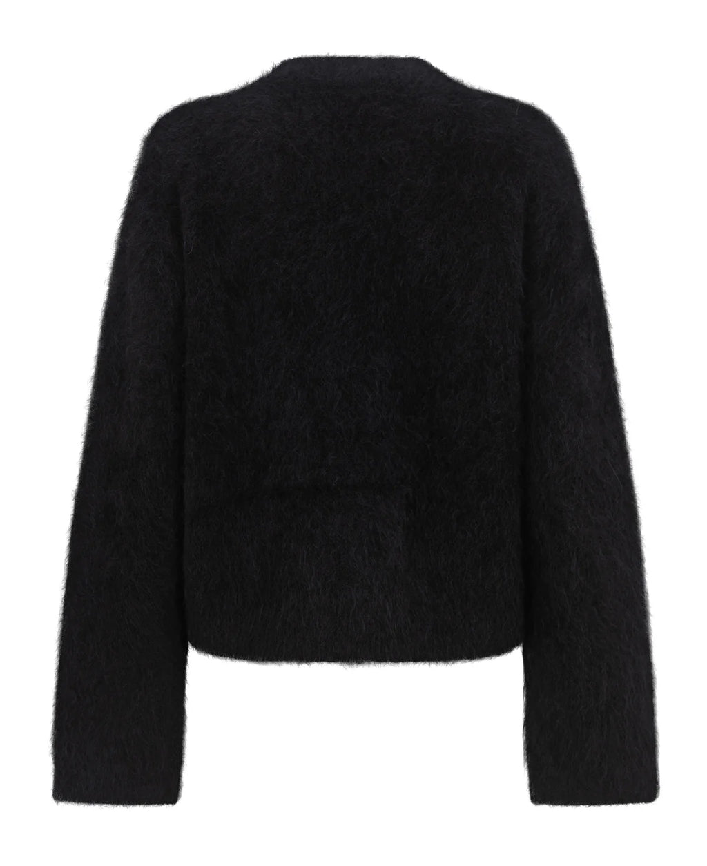 BRUSHED ALPACA CARDIGAN - BLACK