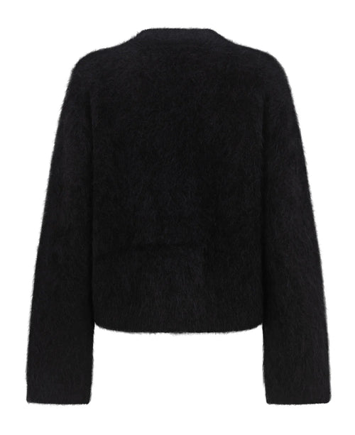 (PRE-ORDER) BRUSHED ALPACA CARDIGAN - BLACK