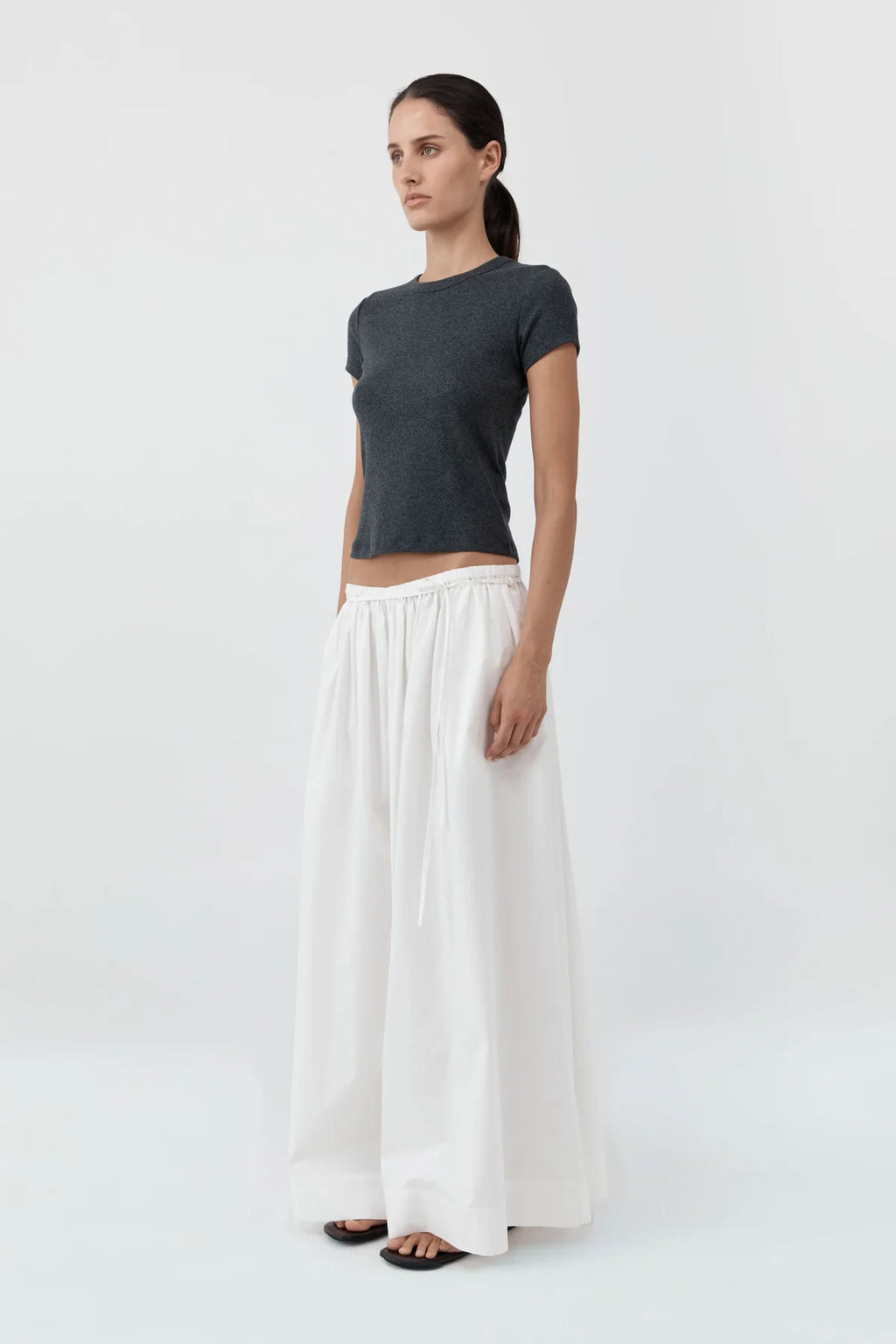 ORGANIC COTTON BABY TEE - CHARCOAL MELANGE