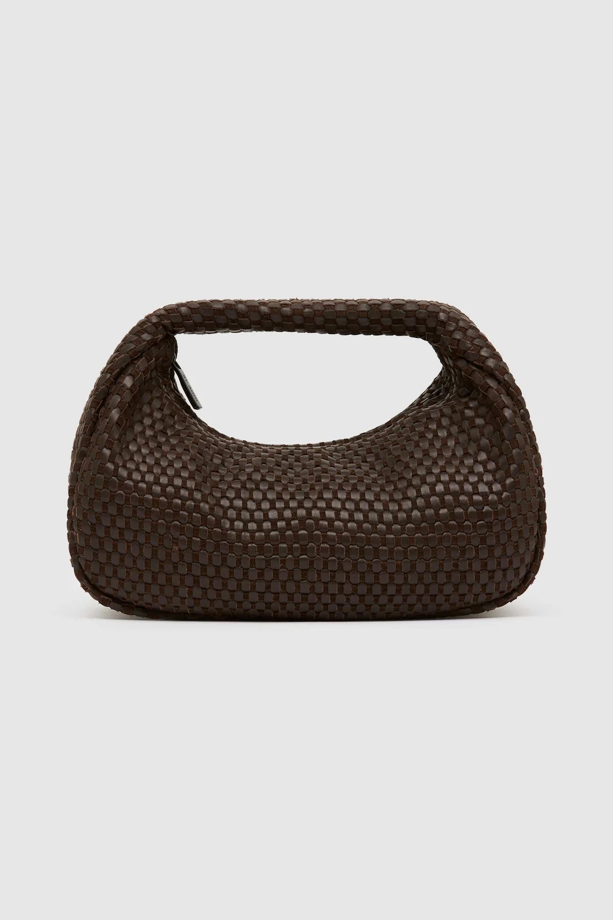 LATTICE WEAVE MINI BON BON BAG - COFFEE