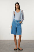 BRIGHT BLUE RECYCLED DENIM WALK SHORTS - BRIGHT BLUE