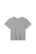 LISA SLIM CREW TEE - HEATHER GREY