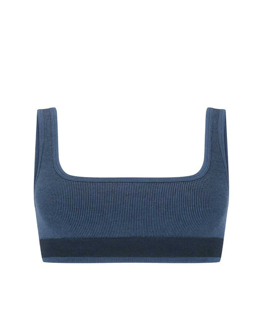 M19 FINE RIB WOOL BRALET - DENIM