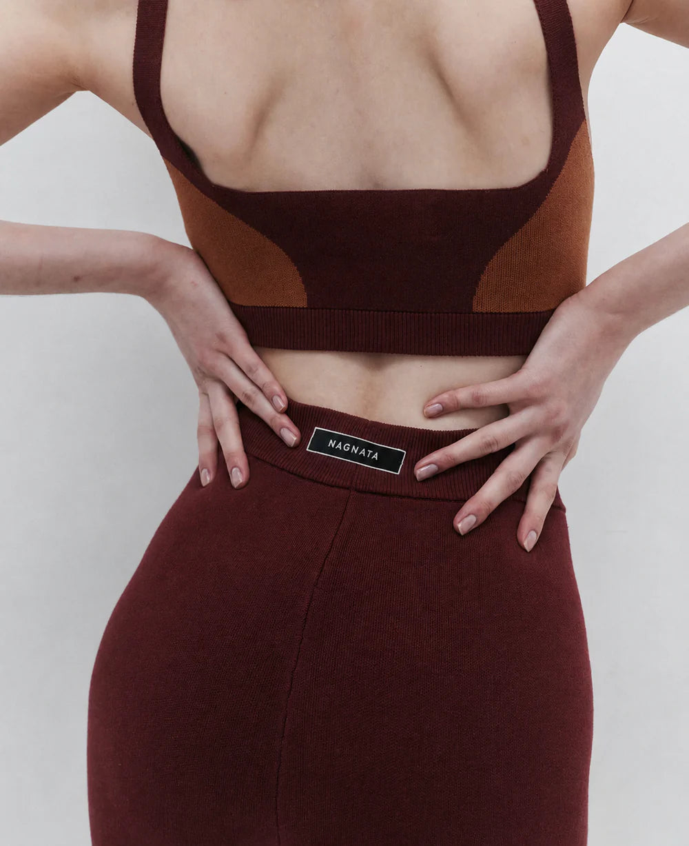(PRE-ORDER) ORGANIC COLOUR BLOCK BRALET - MULBERRY