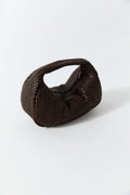 LATTICE WEAVE MINI BON BON BAG - COFFEE