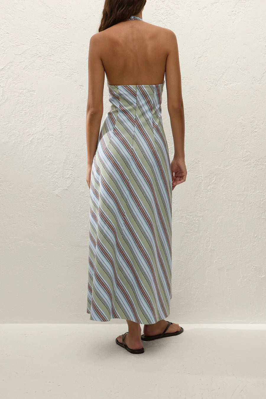 (PRE-ORDER) JONE MIDI DRESS - AGUA STRIPE BLUE