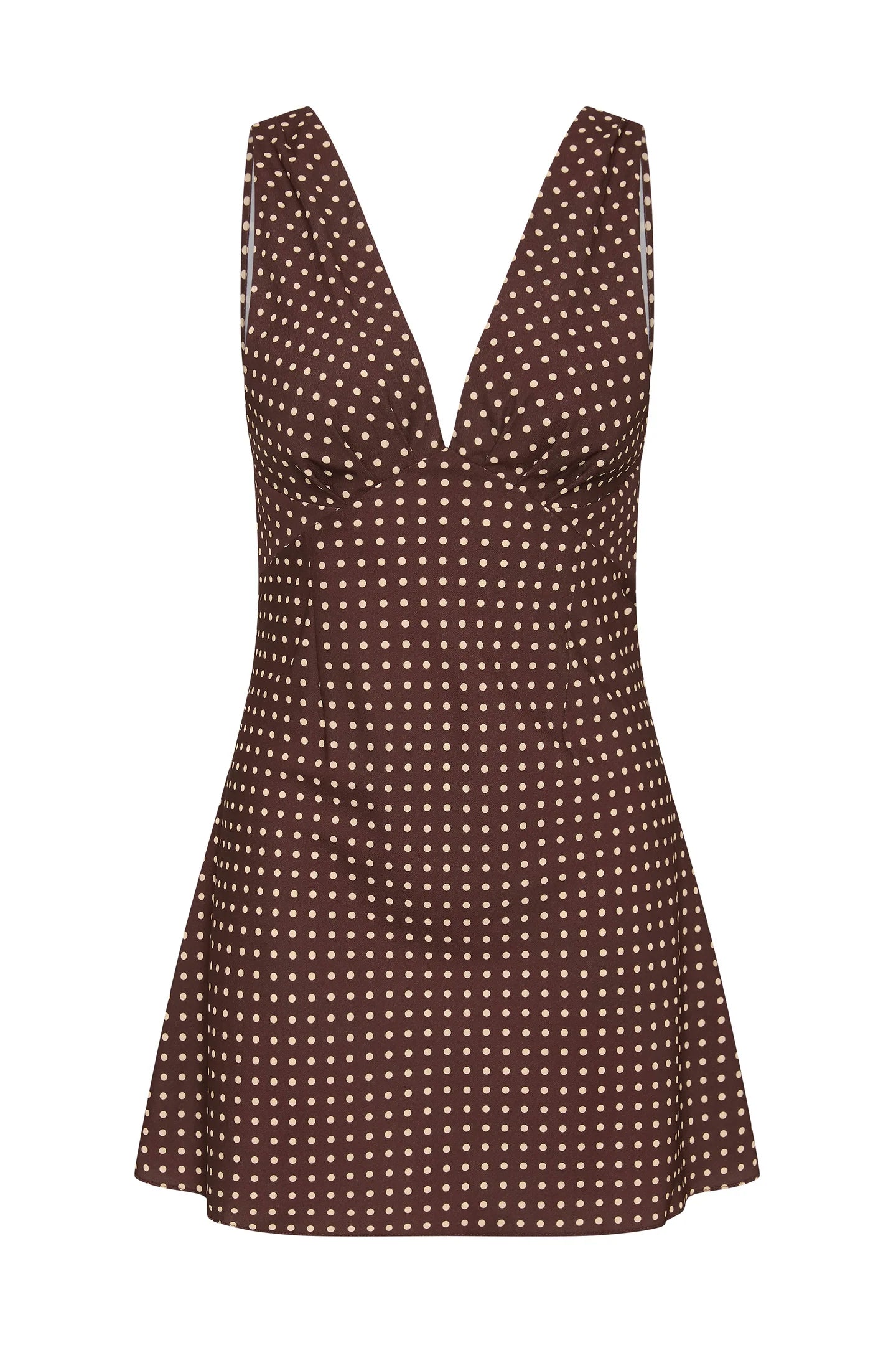 (PRE-ORDER) GRACIELA MINI DRESS - POLKA DOT CHOCOLATE PLUM
