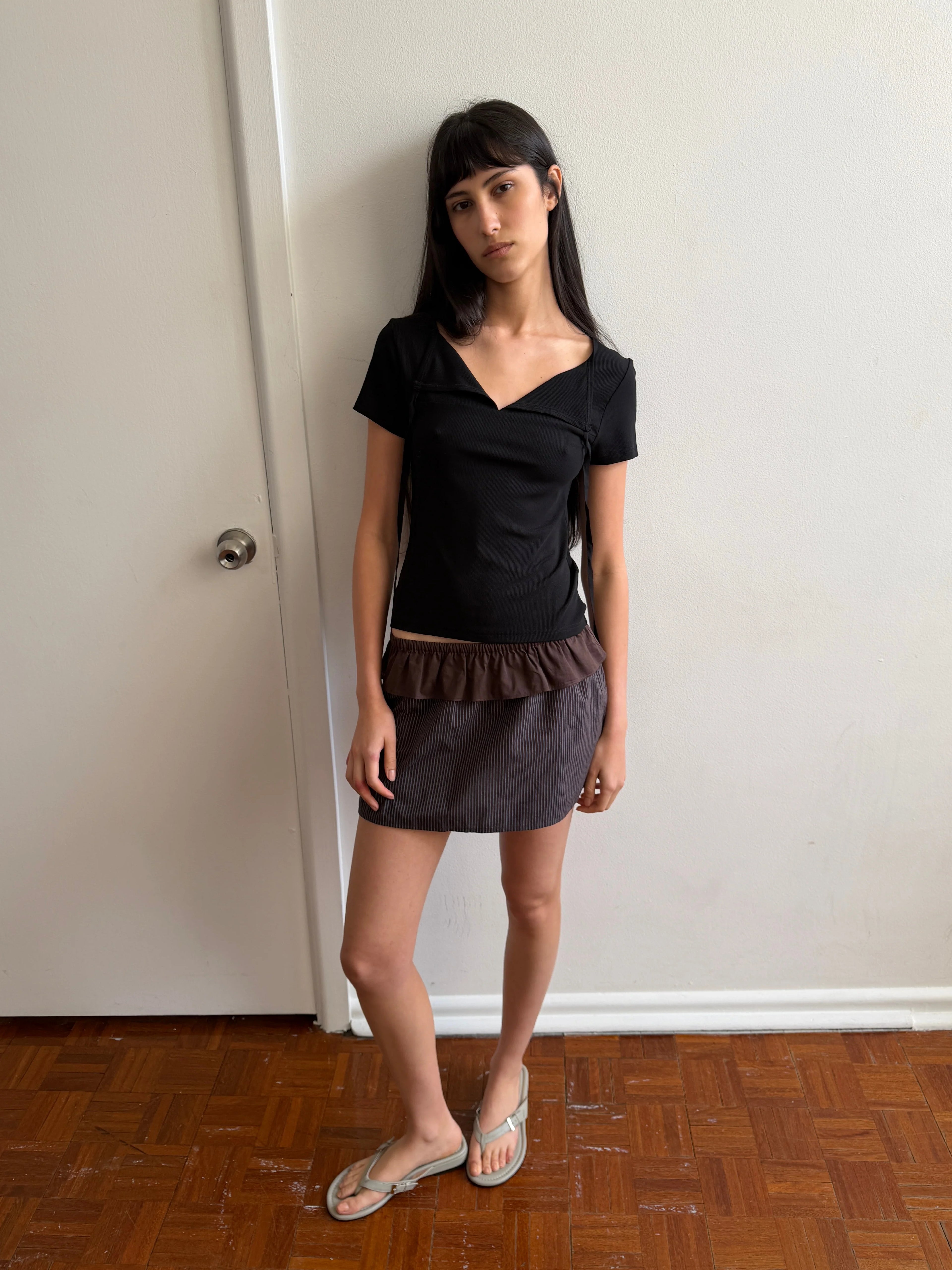 (PRE-ORDER) TIE BACK TEE - BLACK