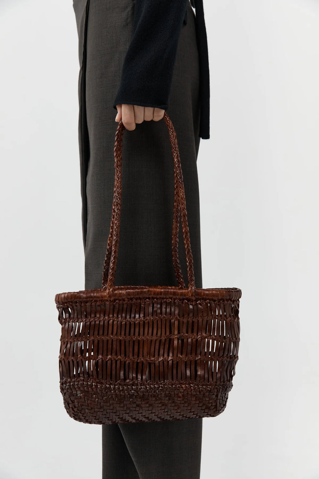 TEXTURED PETIT BAGU - CHESTNUT