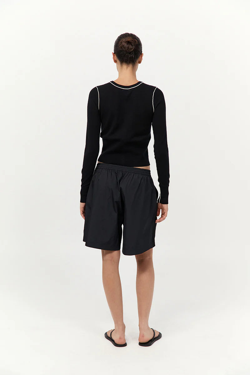 PAPER TAFFETA SHORT - BLACK