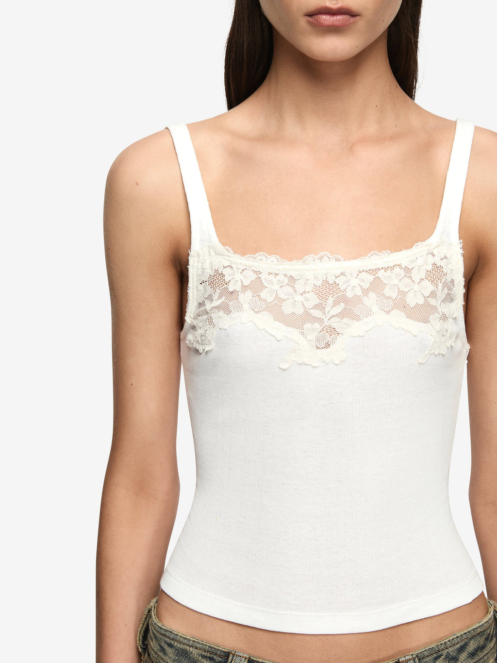 DELAMRE LACE SINGLET - IVORY