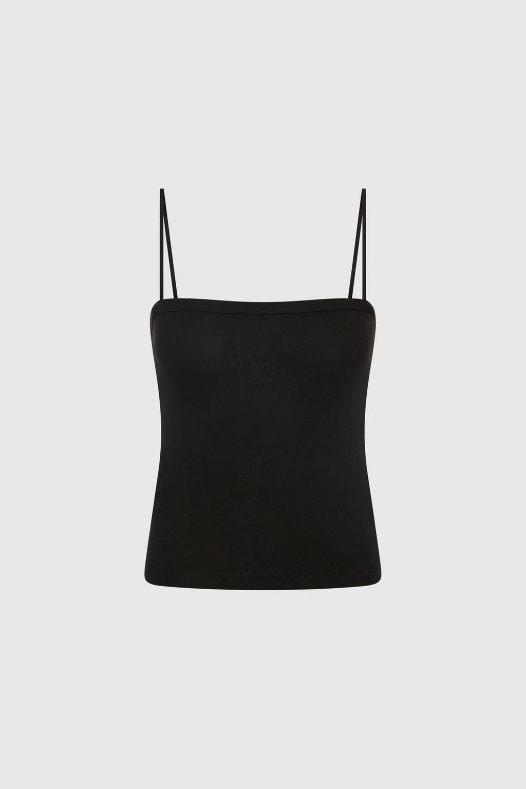 ORGANIC COTTON SQUARE NECK CAMI - JET BLACK