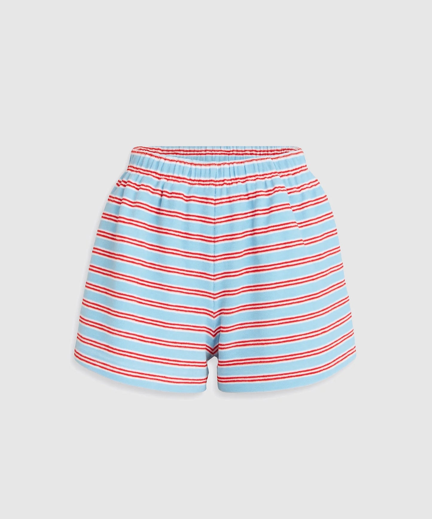 TERRY SHORTS - BLUE/RED STRIPE
