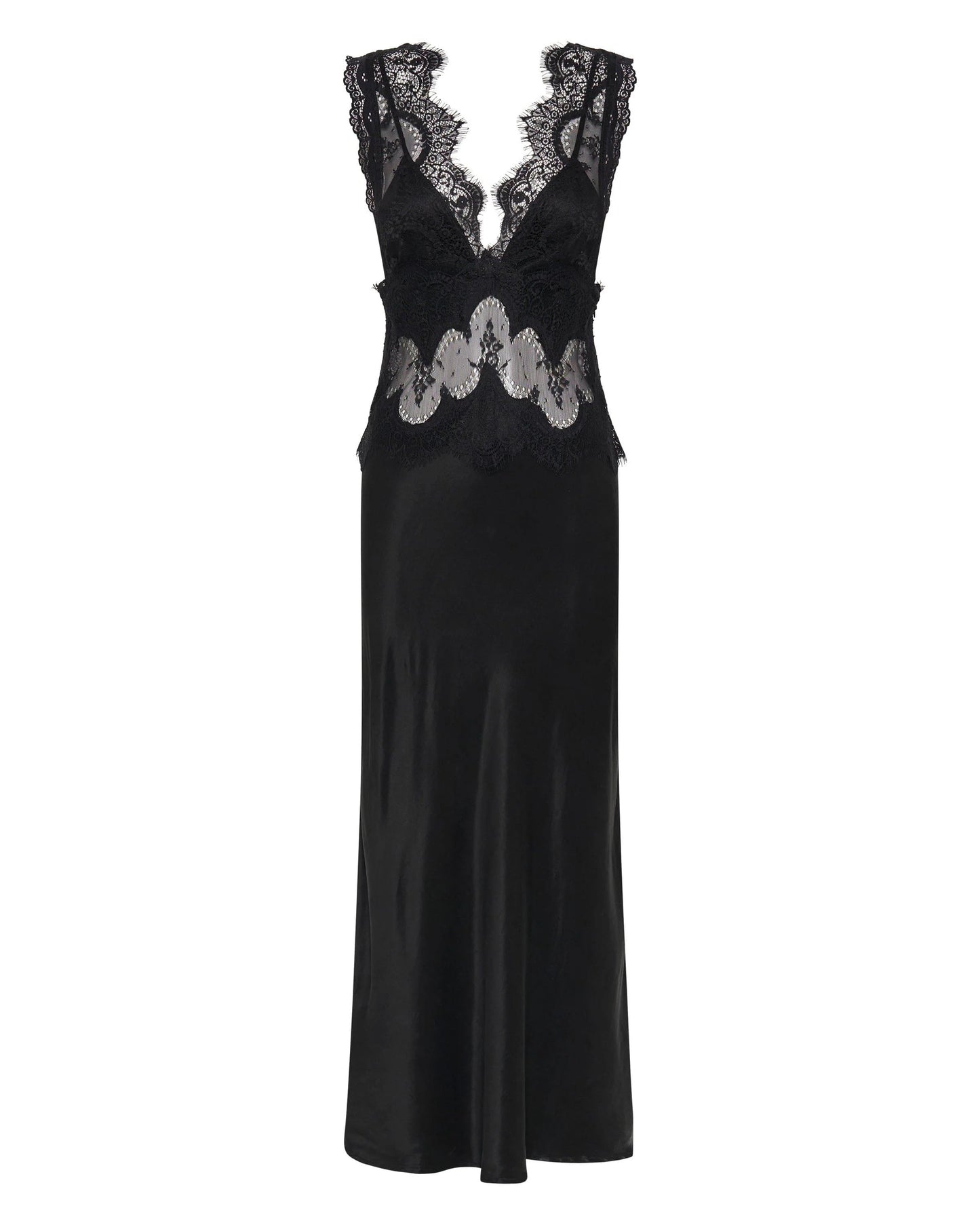VISIONS LACE DEEP V MAXI - EBONY