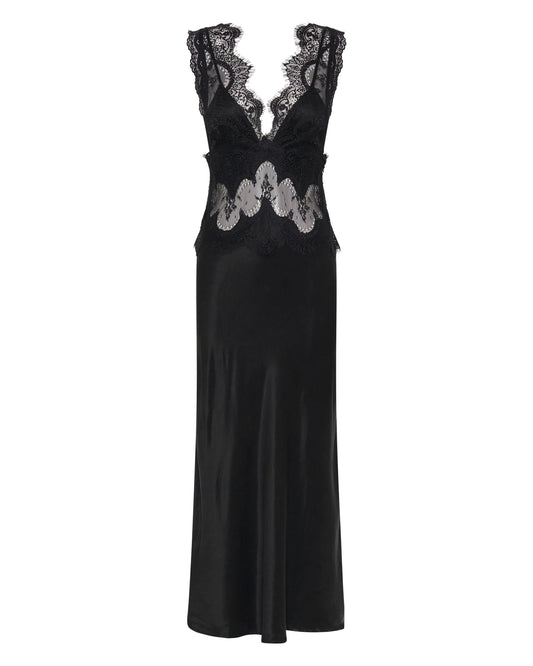 VISIONS LACE DEEP V MAXI - EBONY