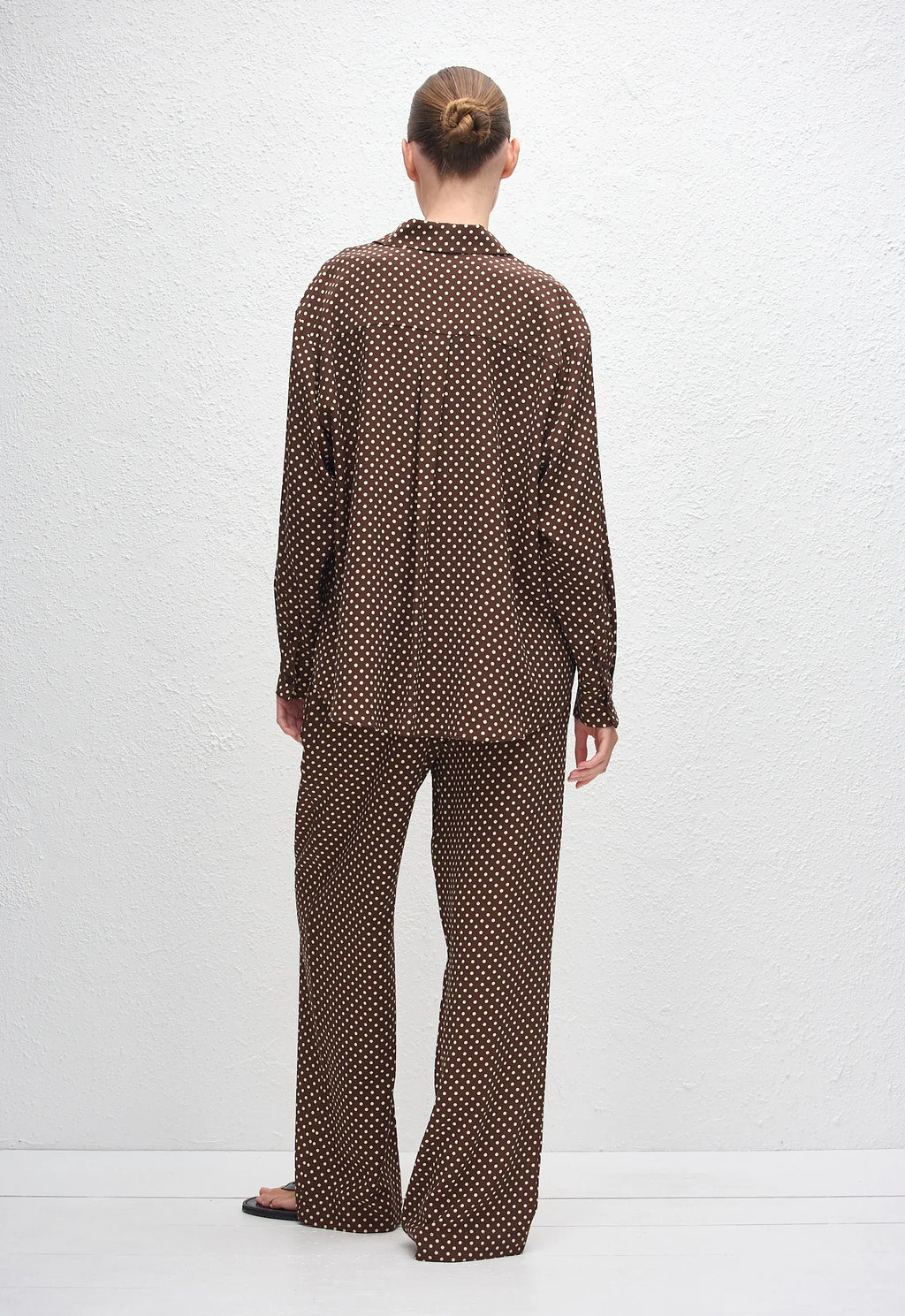 (PRE-ORDER) DRAWSTRING TROUSER - POLKA DOT CHOCOLATE