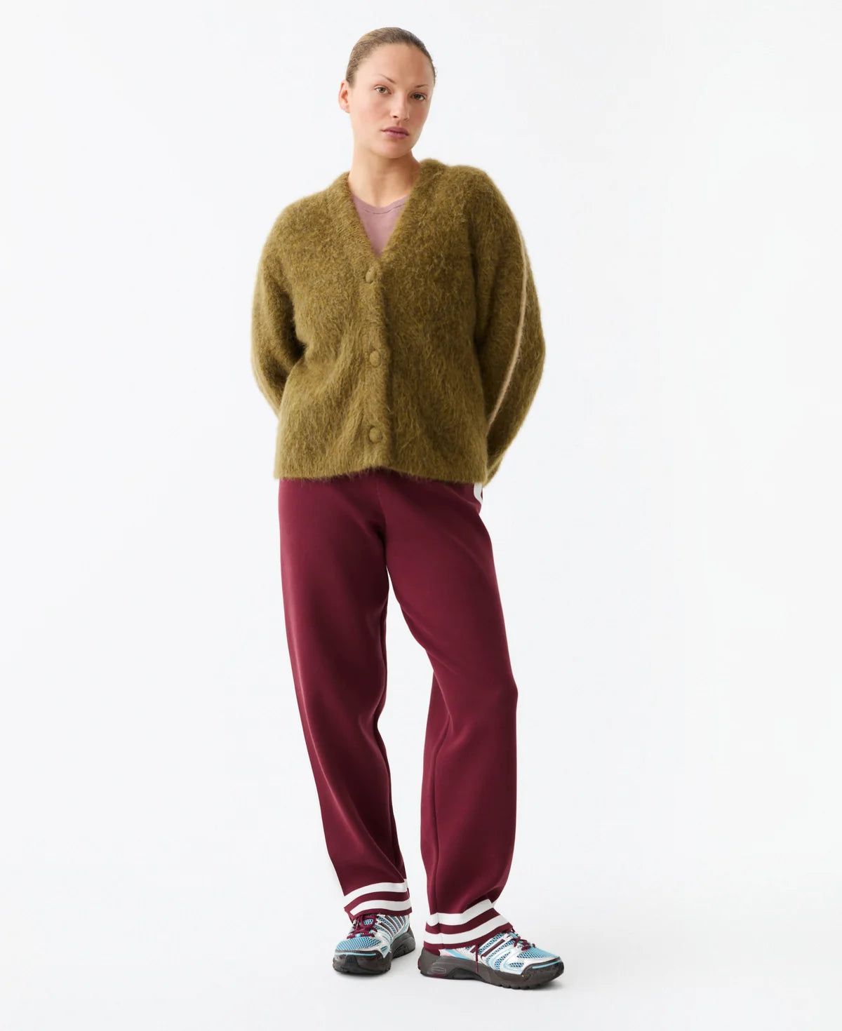 (PRE-ORDER) BRUSHED ALPACA CARDIGAN - MOSS