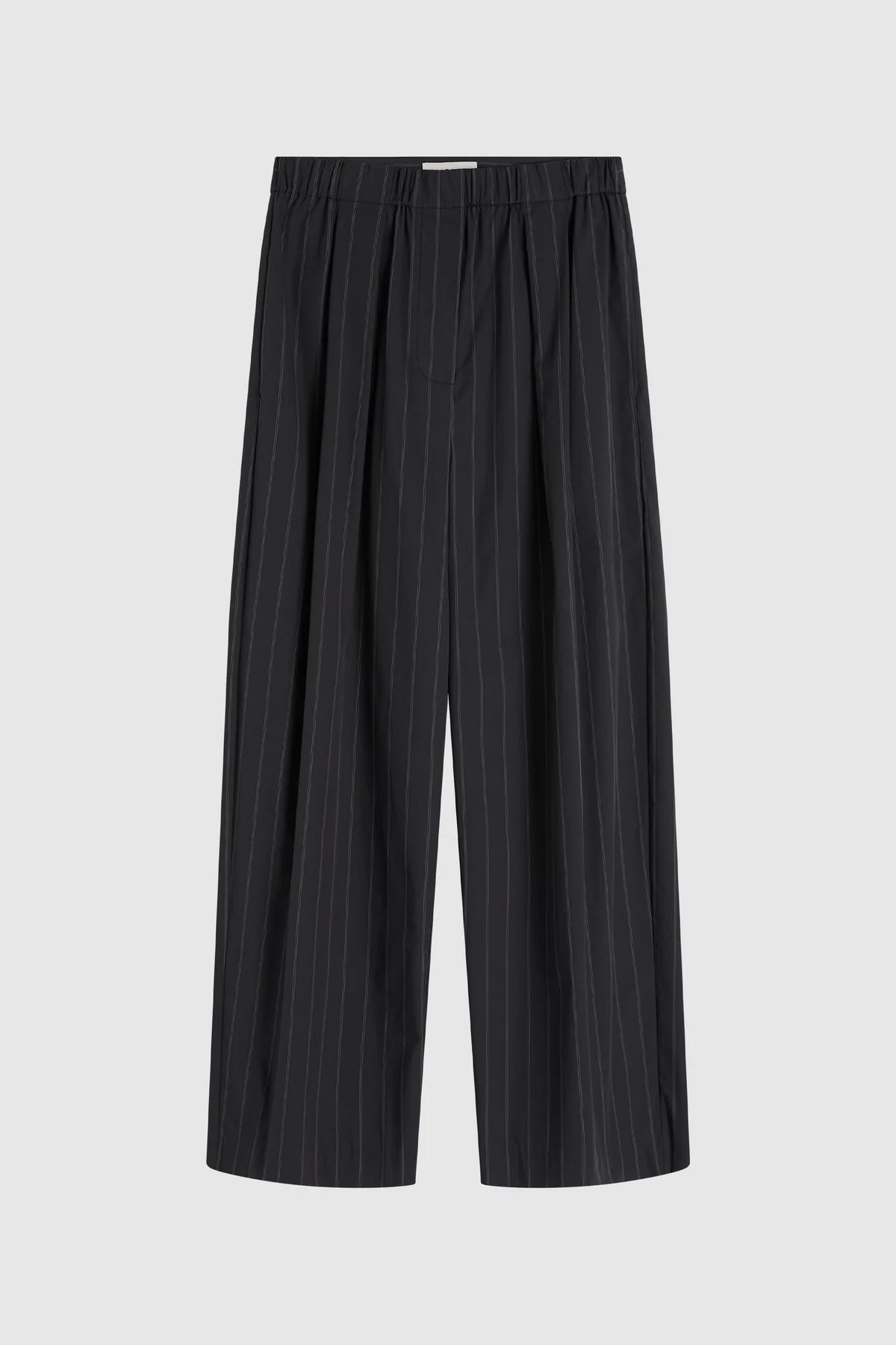 (PRE-ORDER) STRIPE RELAXED PLEAT PANT - INK STRIPE