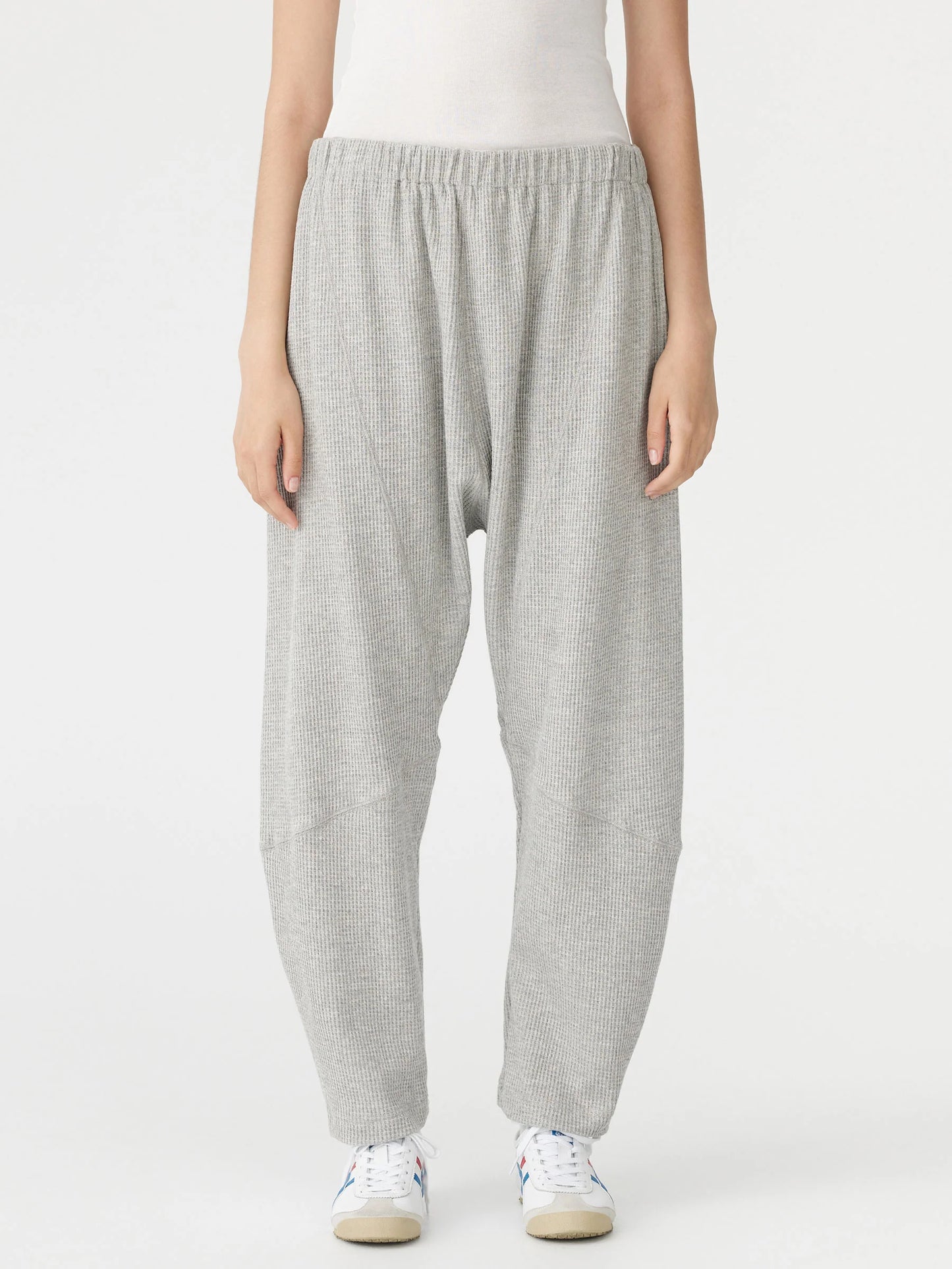 WAFFLE PANELED PANT - GREY MARL