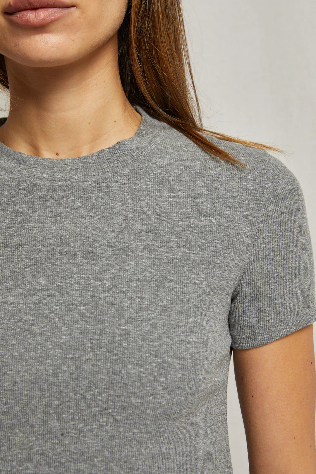 KATZ RIBBED TEE - GREY