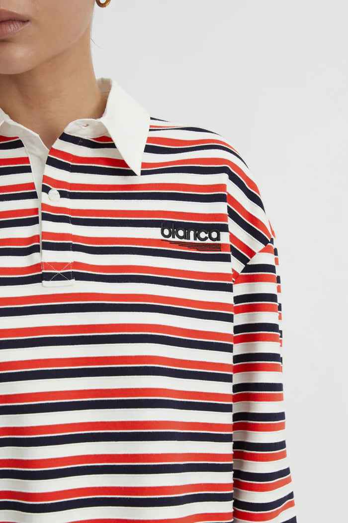 ELLIE POLO TOP - RED