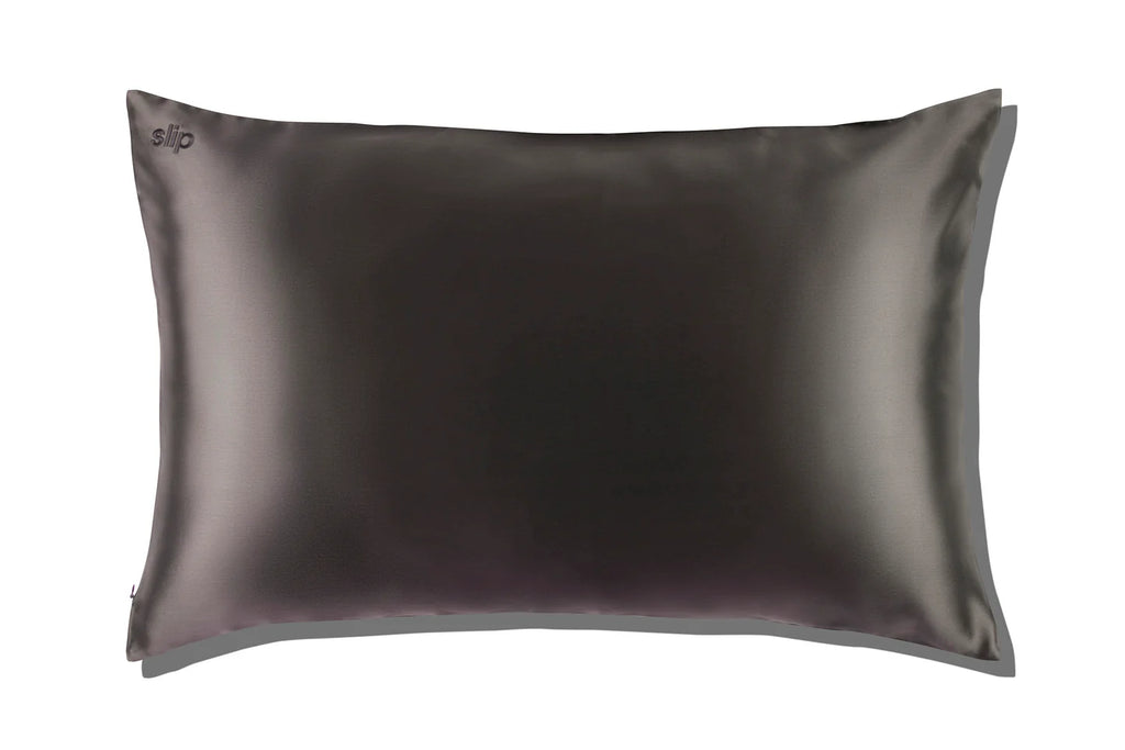 SLIP PURE SILK QUEEN PILLOWCASE - CHARCOAL