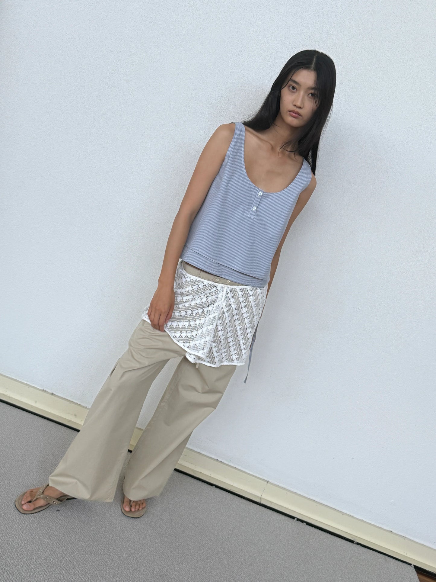 LAYERED TOP - SKY STRIPE