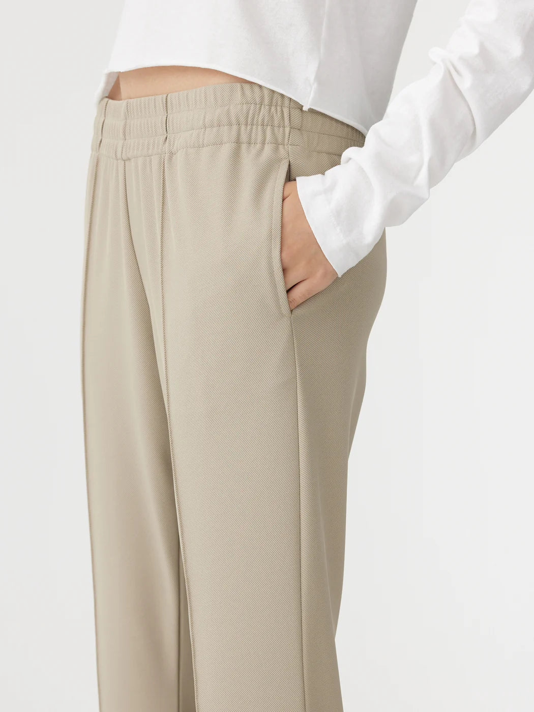 TWILL FLARED PANT - LIGHT TAN