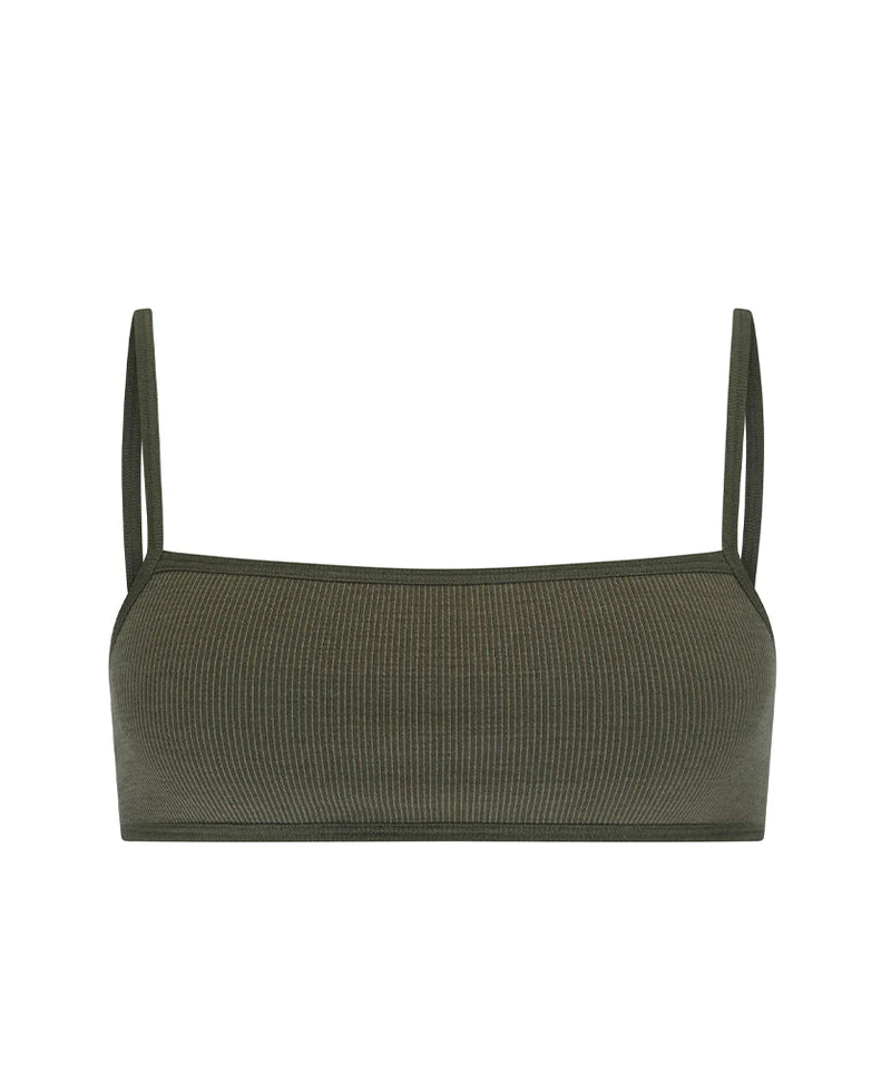 STRAP BACK WOOL BRALET - GROVE