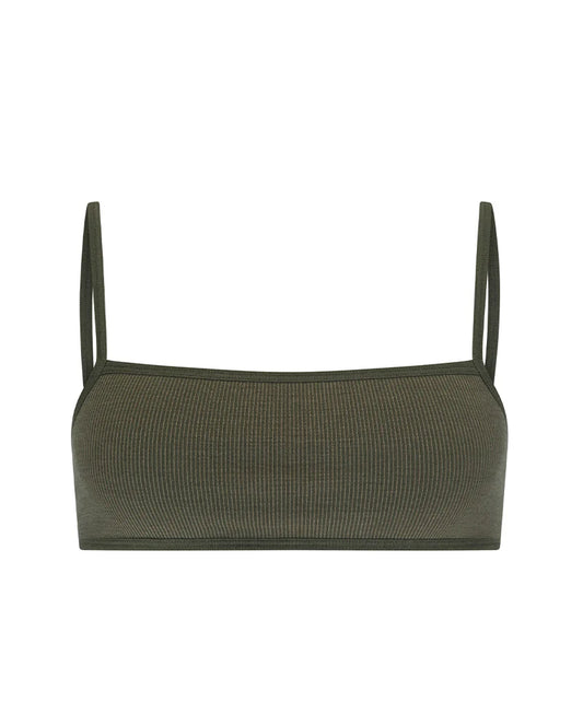 STRAP BACK WOOL BRALET - GROVE