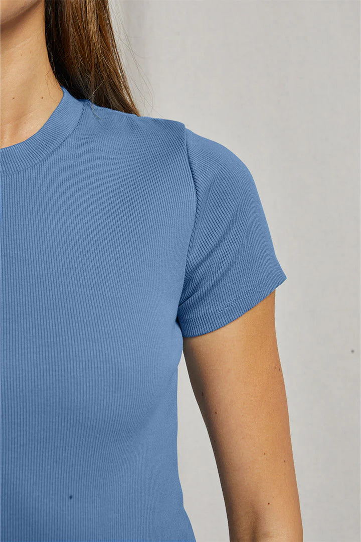 KATZ RIBBED TEE - CAROLINA BLUE