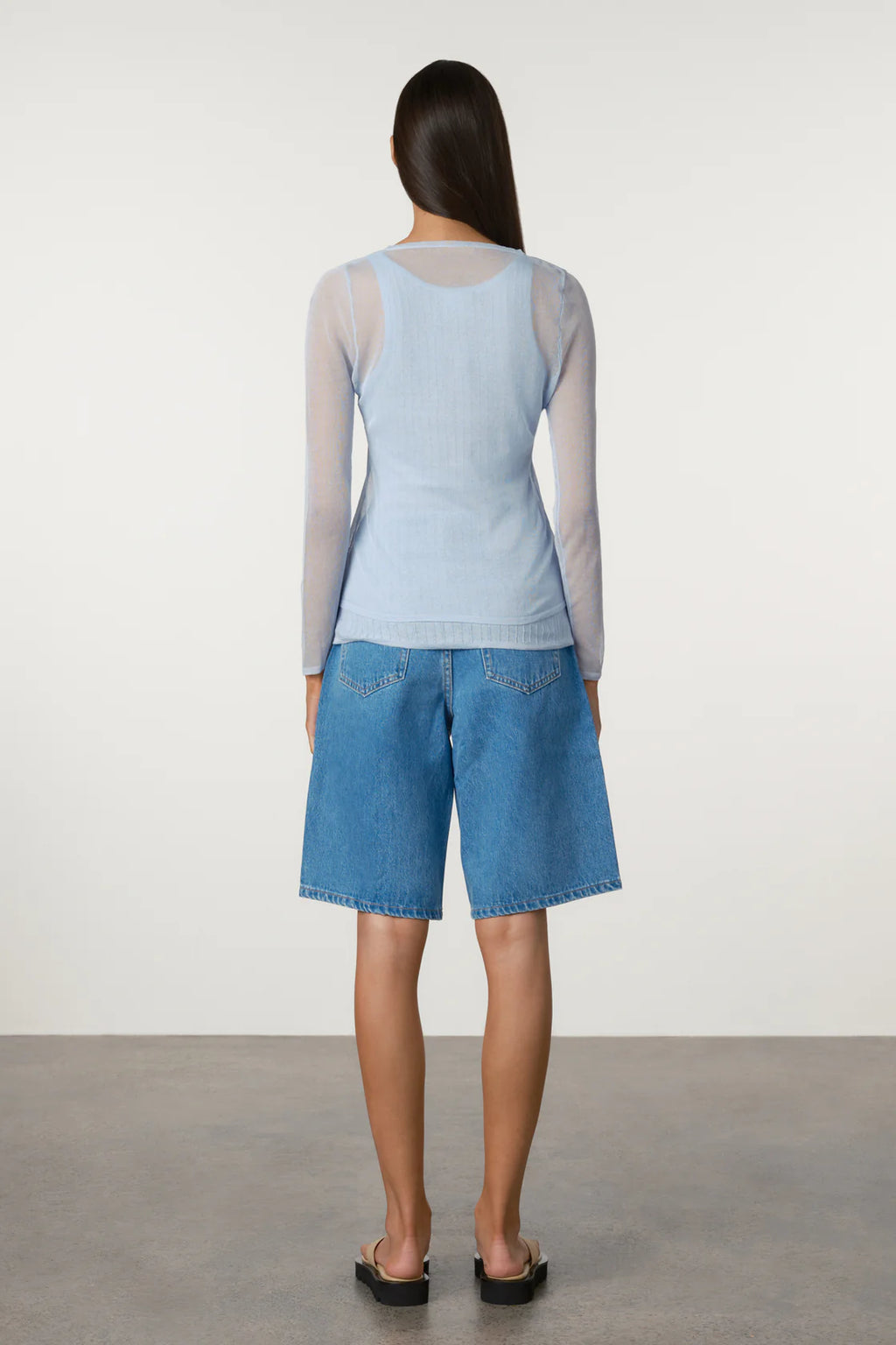 BRIGHT BLUE RECYCLED DENIM WALK SHORTS - BRIGHT BLUE