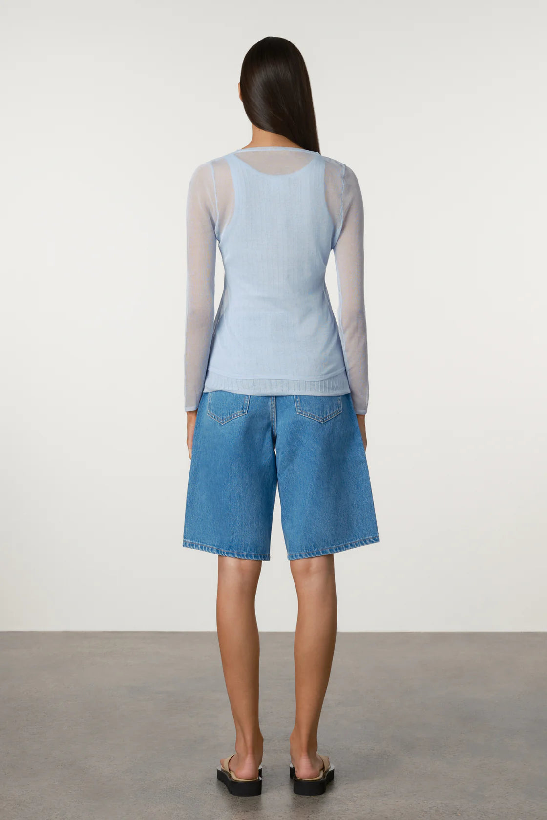 BRIGHT BLUE RECYCLED DENIM WALK SHORTS - BRIGHT BLUE