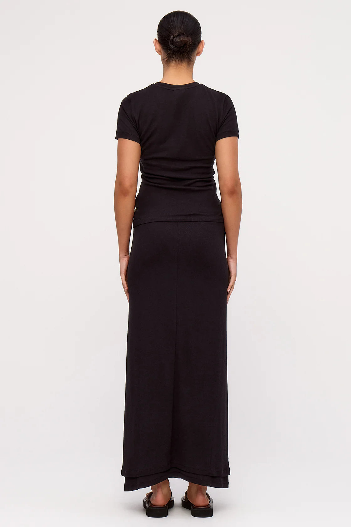 RIB HEMP JERSEY T SHIRT - BLACK