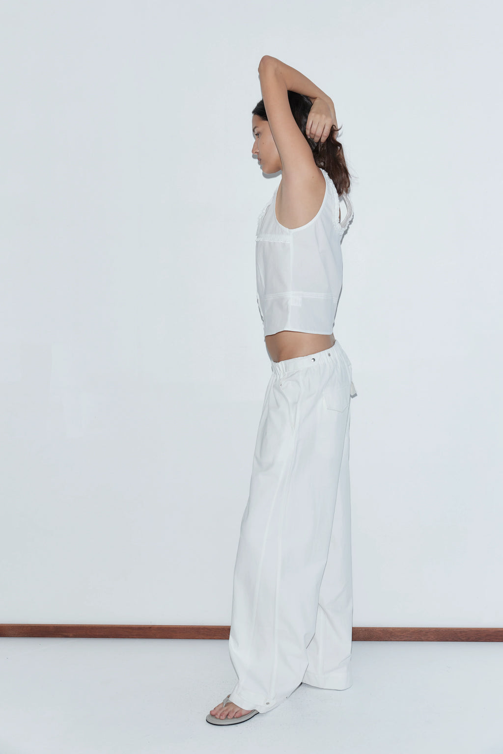 SNAP TAB PANT - WHITE