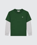 LAYERED LONGSLEEVE - FOREST GREEN / GREY MARLE