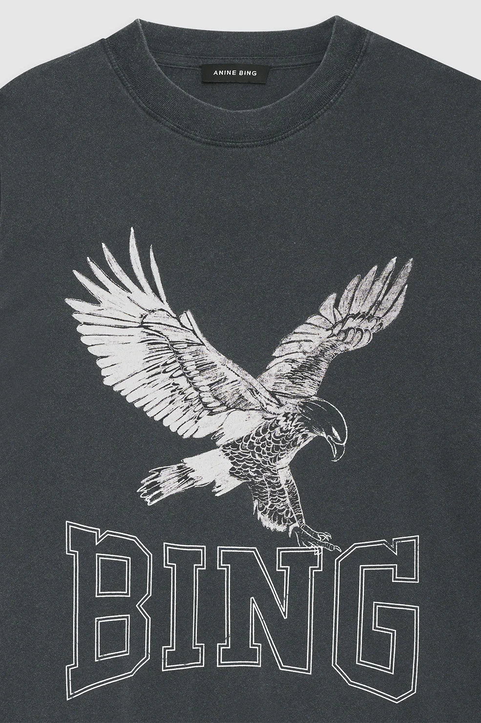 LILI RETRO EAGLE TEE - WASHED BALCK