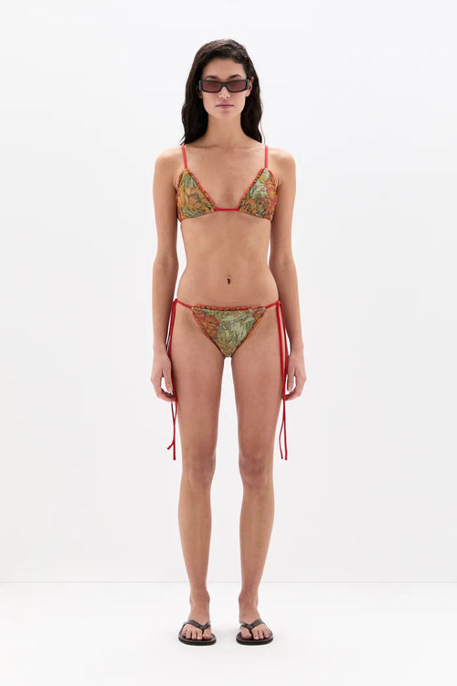 (PRE-ORDER) ELIANA RUFFLED STRING BRIEF - ALIERA FLORAL MINT