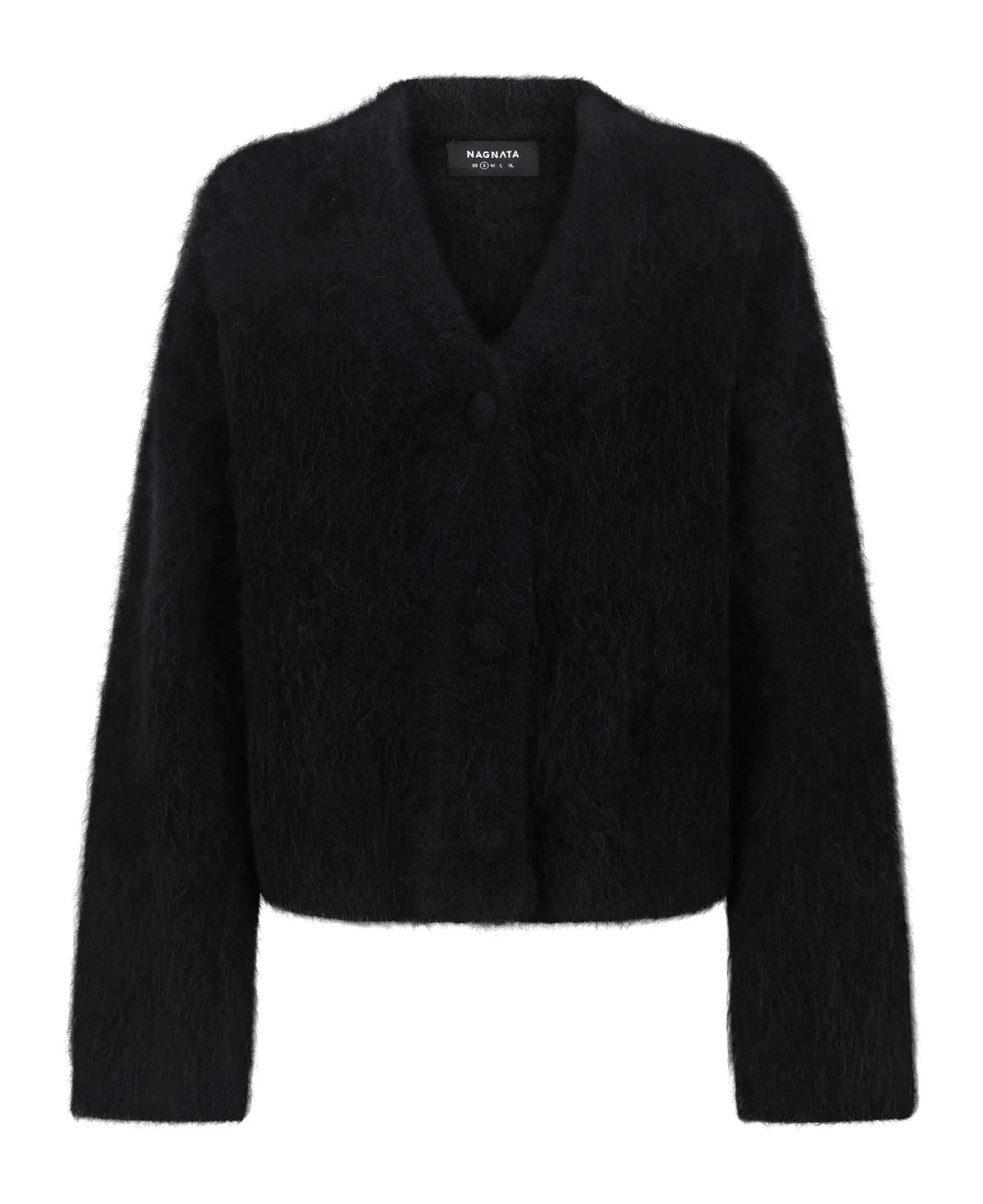 (PRE-ORDER) BRUSHED ALPACA CARDIGAN - BLACK