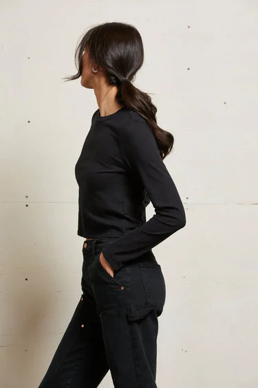 JAMIE LONGSLEEVE TOP - BLACK