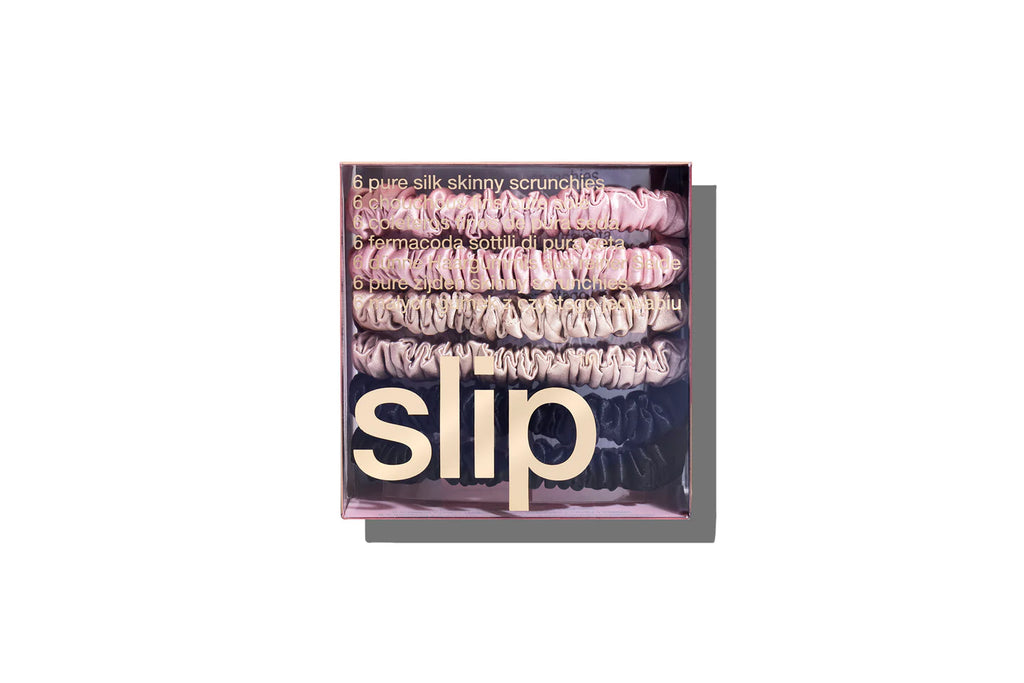 SLIP PURE SILK SKINNY SCRUNCHIES - SET OF 6 - MULTI