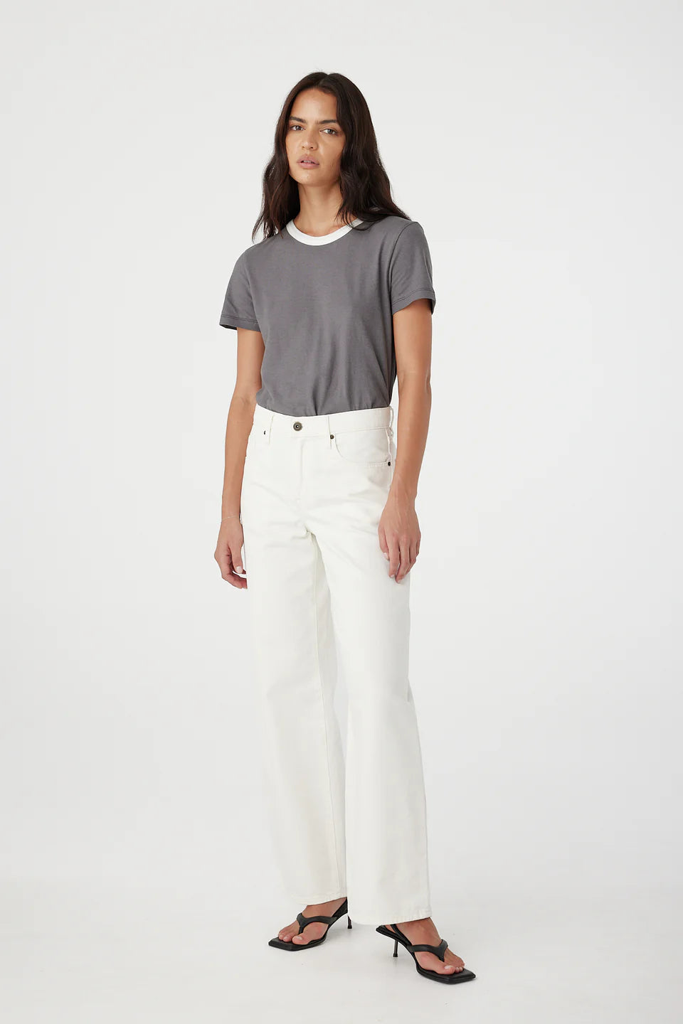 AVRIL MID SLOUCHY WIDE LEG - WHITE