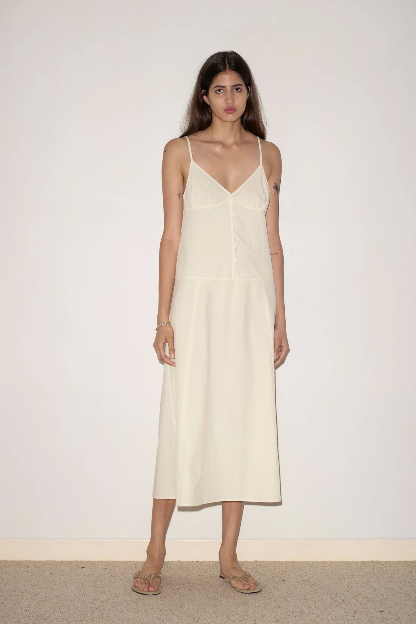 DOUBLE SEAM DRESS - BUTTER WHITE